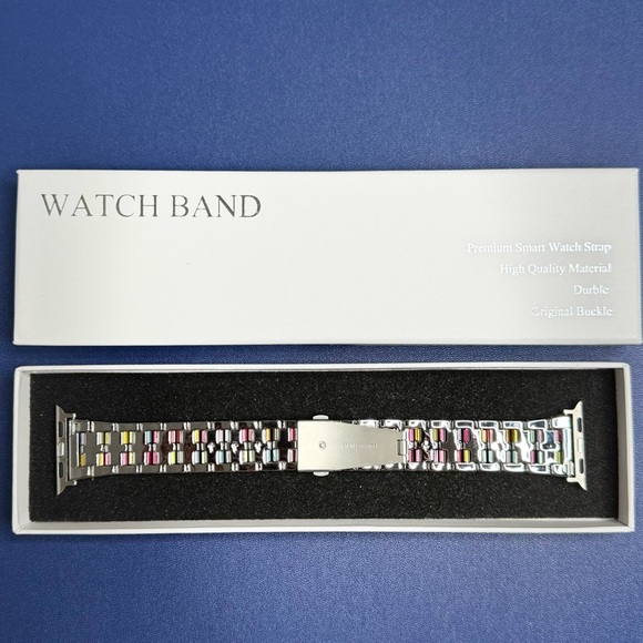 Luxury Resin Rhinestone Diamond Metal Steel Strap Band fits Apple Watch 38mm - Picture 4 of 6